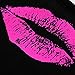 Smile Fish Women Lips Off The Shoulder Slouchy Sweater Sweatshirt(Black-rose3,2XL)