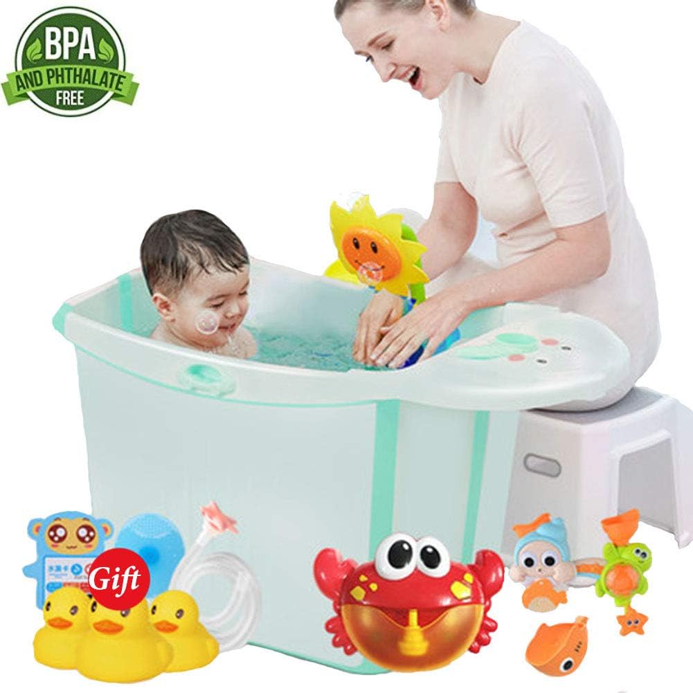 ATGL Large Folding Portable Baby Bath Tub,Thicken Can Do A
