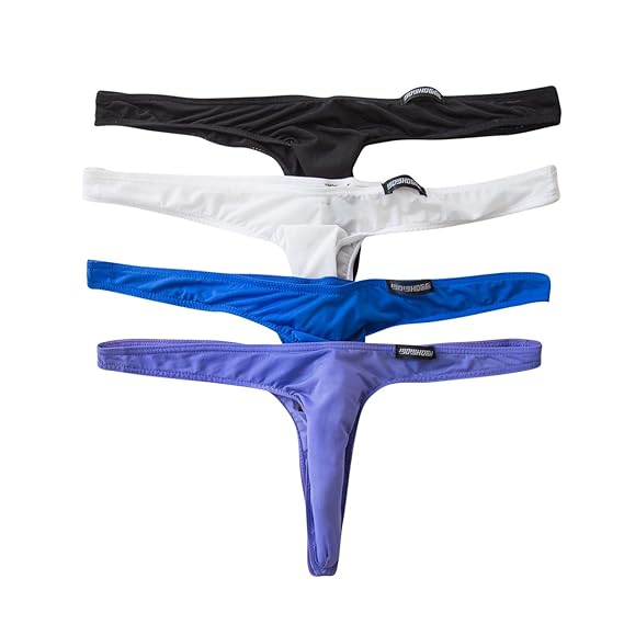Men's Lingerie Thong Underwear Sexy Soft String Bikini Underpants Pack of 6