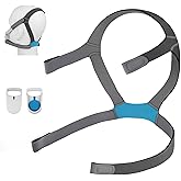 Hecatelly 1 Pack Replacement F40 Headgear and 1 Pair Magnetic Clips for AirFit F40 Headgear,Comfortable Adjustable Head Strap Replacement for Resmed F40 Full Face Mask-Standard/Medium Size