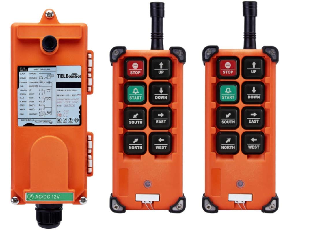 AC/DC 65V440V Hoist Crane Wireless Remote Control for Industrial F21E1B 2 Transmitter + 1