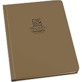 Rite in the Rain Weatherproof Hard Cover Notebook, 6.75" x 8.75", Tan Cover, Universal Pattern (No. 970TF-LG)