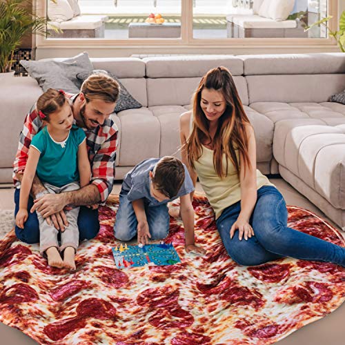 Outivity Burritos Tortillas Blanket, Novelty Giant Human Burritos Wrap Blanket, Soft Comfort Round Gag Pizza Blanket Throw Blanket for Adults - Thumbnail 5