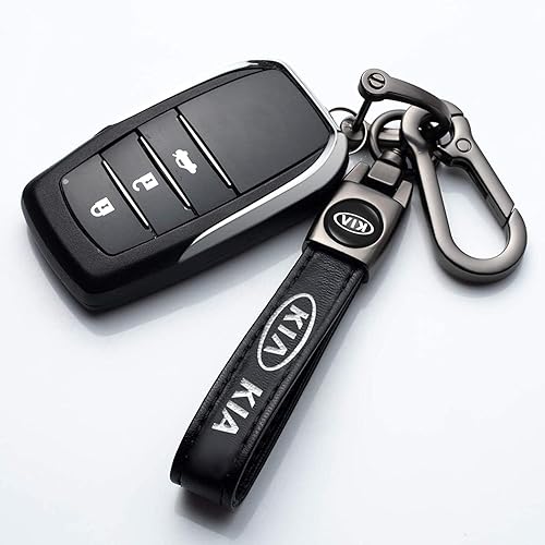 Naturwick for Kia Auto Keyring, Leather Key Chain Compatible with