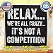 Relax We're All Crazy - Funny Office Decorations - Wooden Sign Wall Art - Little Signs with Sayings - Home Decor, Office Must Haves and Signs, Great Gift for Family and Friends