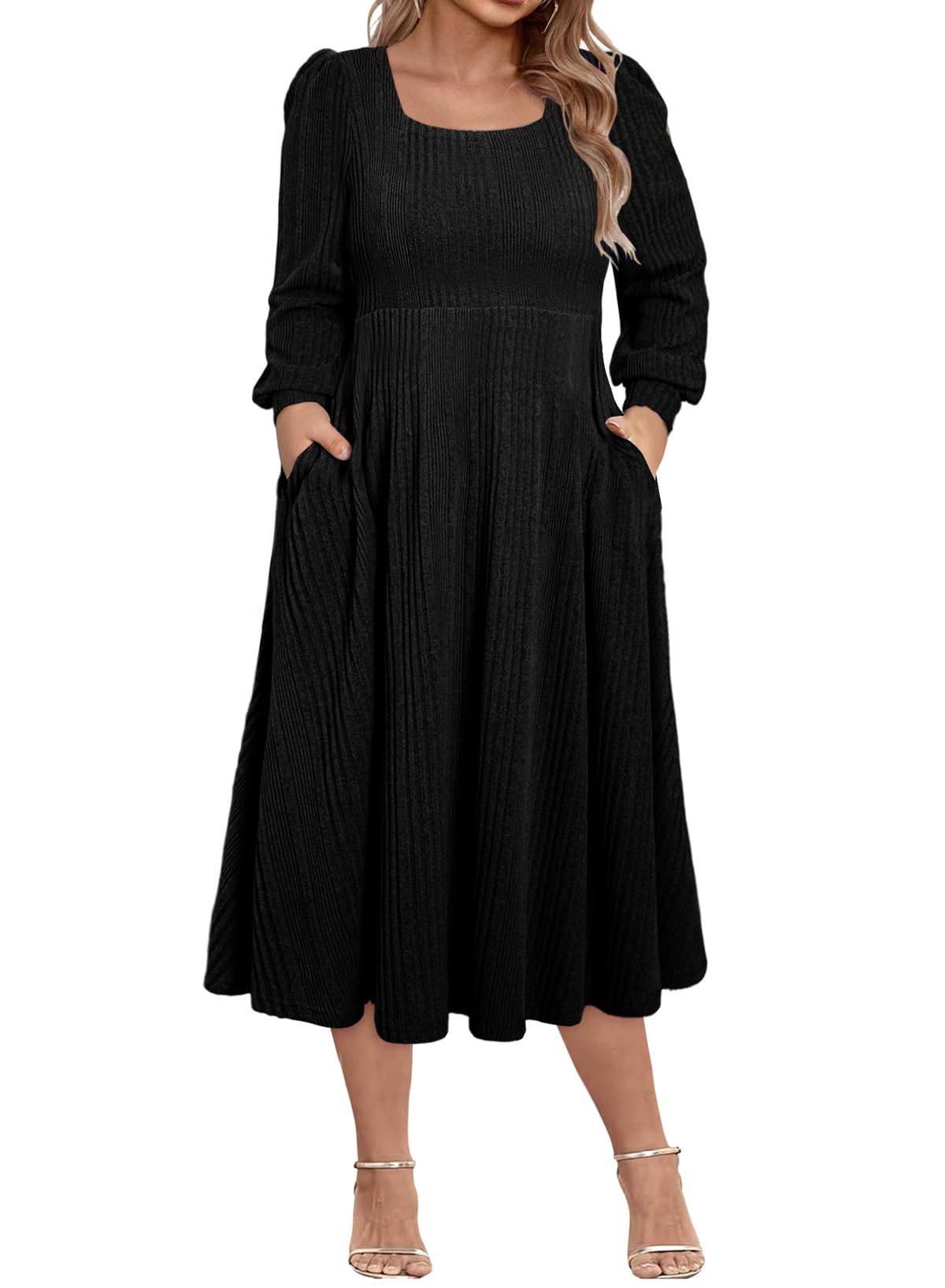 velvet black long dress Black Velvet Wrap V Neckline Dress With Organza Sleeves