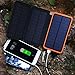 Solar Power Bank, X-DRAGON 10000mAh Solar Charger with 3 Solar Panels,Dual USB, Bright LED Portable Rugged Shockproof Dual USB Solar Battery Charger for iPhone, Cell Phone and More-Orange