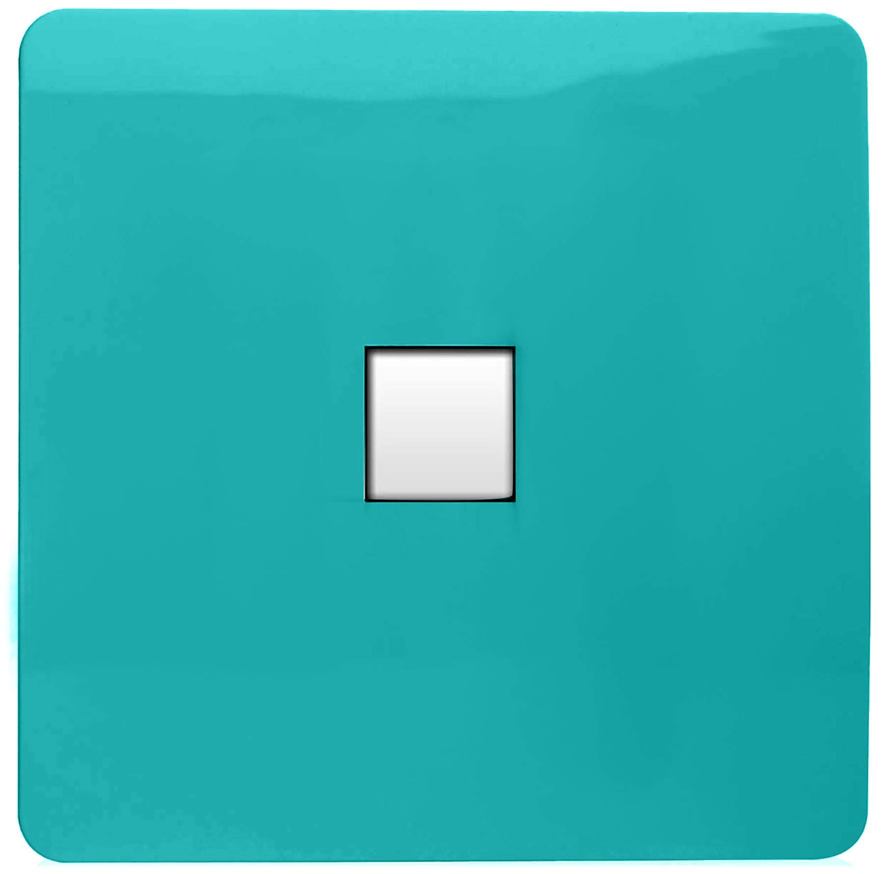 Trendi Artistic Modern Glossy Tactile RJ56 Cat 5e&Cat 6 Ethernet Socket Bright Teal