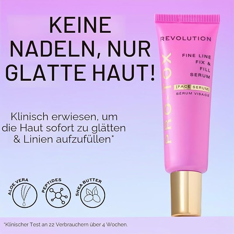 Revolution, Pro-tox Glättendes Gesichtsserum, Anti-Falten Serum gegen Feine Linien mit Peptiden, Dermatologisch Getestet, Vegan & Tierversuchsfrei, 30 g