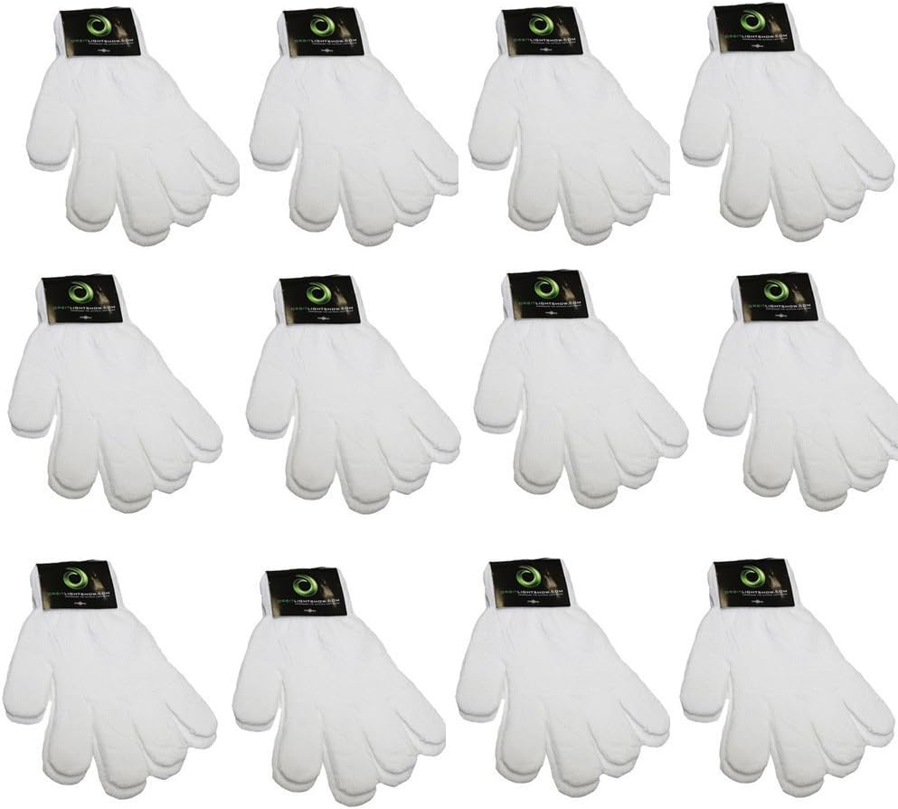 Children Warm Magic Gloves Teens Winter Gloves Boys Girls Knit Gloves(7 to 16 years old) (White),OS,pack of 12
