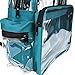 DALIX Clear Backpack Bags Smooth Plastic Transparent See Through in Teal