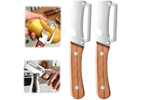 Multi-Functional Vegetable Peeler fo Kitchen: 2 in 1 Stainless Steel Peeler with Wooden Handle and Bottle…