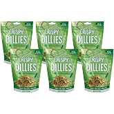 Fresh Gourmet Crispy Dillies Pickle Flavored Fried Cucumbers | 3.5 Ounce, Pack of 6 | Low Carb | Crunchy Snack and Sandwich Topper