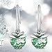 UHIBROS Magic Love Bean Women's Swarovski Element Crystal French Wire Dangle Earrings (Green)