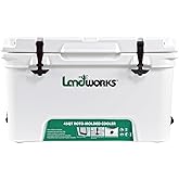 Landworks 45QT Rotomolded Cooler Holds 48 Cans, 5-10 Day Ice Retention