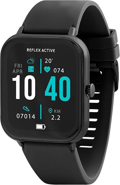 Reflex Active Series 23 Smart Watch Black Strap Brushed Alloy Case