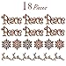 Valery Madelyn 18ct 10-23cm Woodland Sparkling Essential Christmas Ornaments Set Glittery Christmas Decorations-Peace, Snowflake and Reindeer,12 Pcs Metal Hooks and 12 Organza Ribbons Included