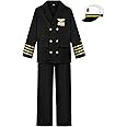 CIFITERY Navy Admiral Costume for Kids Ship Captain Uniform for Boy’s Halloween Dress Up Career Day Birthday Gifts