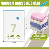ezybag Jumbo Vacuum Storage Bags, Pack of 7 with Hand Pump view 2