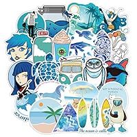COOLCOOLDE Blue 100 Water Bottle Stickers Cute Girl Stickers Variety Vinyl Car Motorcycle Bicycle Luggage Decal Graffiti Patches Skateboard Waterproof Stickers (Blue 100)