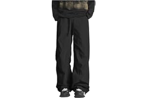 Akklian Mens Baggy Wide Leg Snowboard Snow Pant Casual Waterproof Loose Drawstring Elastic Waist Hip Hop Streetwear Unisex