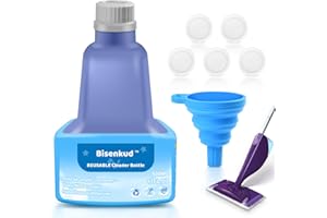 Bisenkud Refillable Bottle for Swiffer® Wet Jet™ Mop - 500ml /17 FL OZ - Leak-Proof HDPE Solution Bottle, Empty，Not for Power