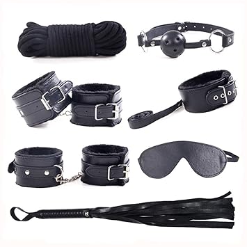 MUQU 7 Stücke Bondage Set BDSM Sklave Fetish Bettfesseln Sexspielzeug Flogger Für Paare