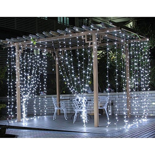 Battery Operated 300 LED Curtain String Lights w/ Remote & Timer