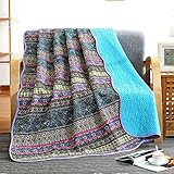 NEWLAKE Quilt Throw Blanket with Reversible Floral