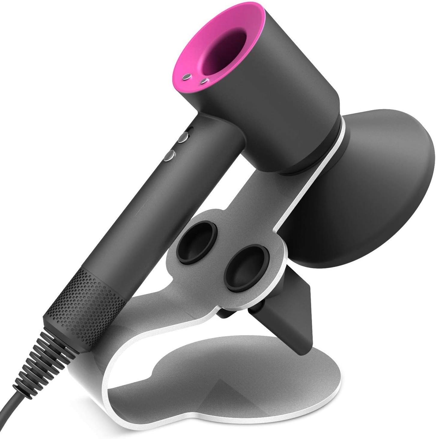 Premium Stand Holder for Dyson Hairdryer, Sensico Magnetic Aluminum Alloy Bracket Dock Station Accessory Organizer for Dyson Supersonic Hairdryer, Diffuser and Two Nozzles (Stand)