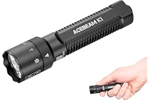 ACEBEAM K1 Rechargeable EDC AA Flashlight with Green Beam, UV and White LED Combo, 1000 High Lumens Pocket Flashlight, Triple