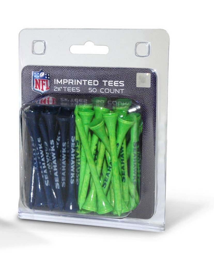 Team Golf NFL Seattle Seahawks Pack Of 50 Golf Tees 2-3/4" Golf Tees, 50 Pack, Regulation Size, Multi Team Colors