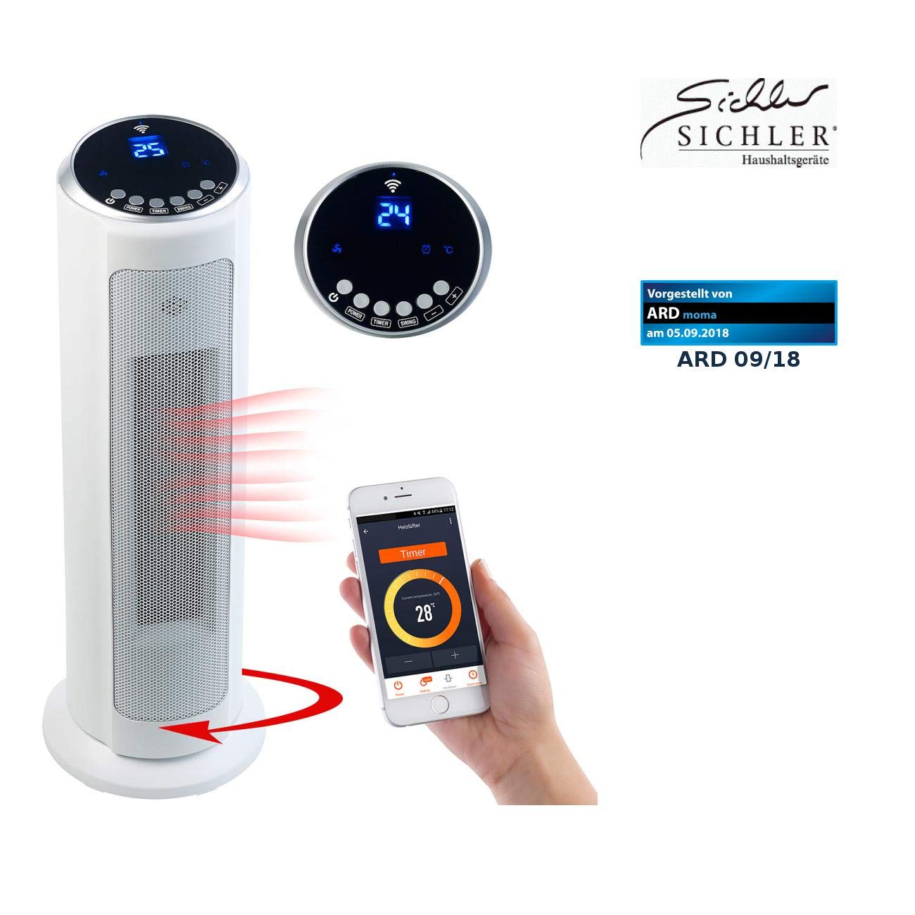 Sichler WLAN Infrarot-Heizung 1000W - Smarte Wandheizung Mit App Steuerung