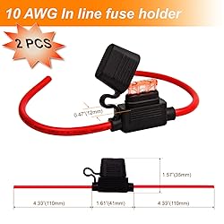 Gaoekoius 2 PCS 10 AWG Inline Fuse Holder with 40A