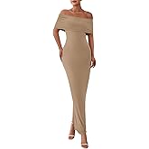 PRETTYGARDEN Women's Off The Shoulder Maxi Dresses 2025 Summer Formal Elegant Cocktail Party Wedding Guest Long Dress