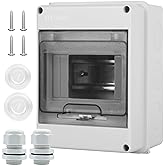 XINYIELE Waterproof Distribution Protection Box, ABS Plastic Breaker Electrical Box and Transparent Cover IP65, for Indoor Outdoor Wall Circuit Breaker (HT-5WAY)