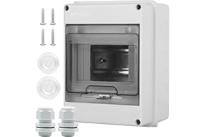 XINYIELE Waterproof Distribution Protection Box, ABS Plastic Breaker Electrical Box and Transparent Cover IP65, for Indoor Outdoor Wall Circuit Breaker (HT-5WAY)