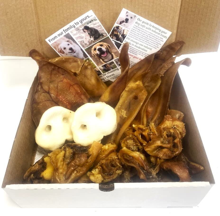 100% Natural Dog Treat Box: The PORKY BOX (900g of pork dog treats including pigs ears, tails and snouts) LSP