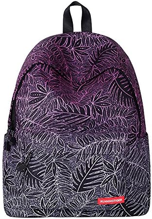 Tititina Canvas Backpack Polyester Waterproof Lightweight Laptop Bag Bookbags Sports Traveling Daypack for Boys,Girls,Kids,Leaves