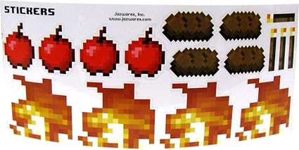 Amazon Com Minecraft Food Fire Sticker Pack Toys Games