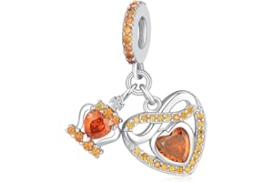 BETTY&SARAH Birthstone Charms for Pandora Charms Bracelets - 925 Sterling Silver Infinity Heart Dangle Charm fit Bracelet and Necklace Birthday Jewelry Gifts For Women