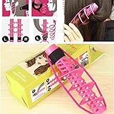 Hair Rollers No Heat Hair Curlers, Hair Curling Clips Magic Dryer Roller Curly Products Hair Style Accessories, Pink Spiral Curl Stick Silicone Band Long Wave Curls Hair Care Styling Tool for Girls