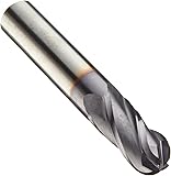 17000702 Carbide Ball Nose End Mill, Metric, AlTiN Finish, Roughing and Finishing Cut, 30 Degree Helix, 4 Flutes, 51mm Overall Length, 4mm Cutting Diameter, 4.000mm Shank Diameter