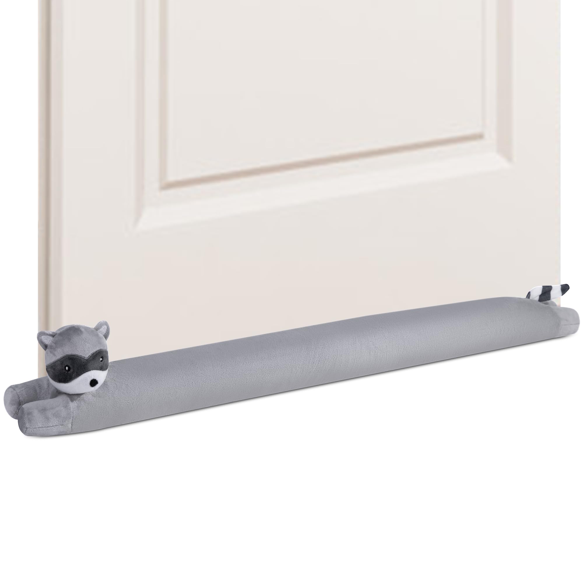 My OLi 36" Under Door Draft Stopper Stuffed Raccoon Heavy Duty Door Draft Blocker Noise Dust Wind Stop Soundproof Energy Saver for Indoor Home Children's Room