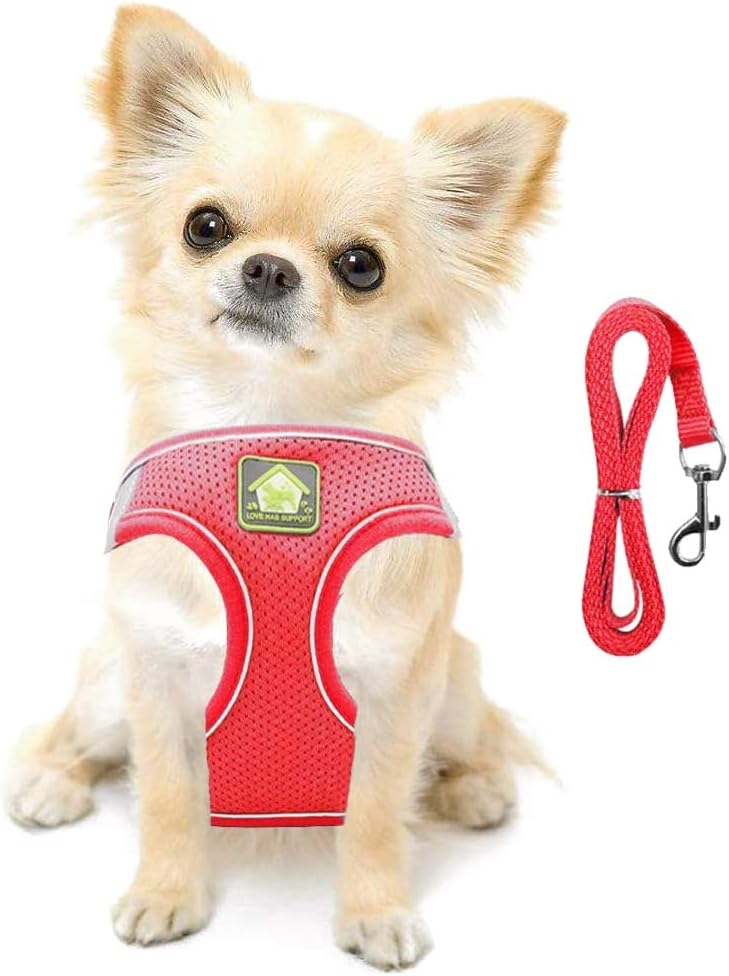 FEimaX Cat Harness & Leash Set - Escape Proof Walking, No Pull Reflective Soft Mesh Puppy Step-in Vest Harness for Small Dogs & Cats