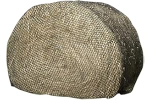 Hay Chix Round Bale Hay Nets for Horses - 6 Ft. Large Slow Feed Hay Net with 1 3/4" Holes, Hay Feeder for Horses and Mules - Made with Marine-Grade UV Treated Nylon