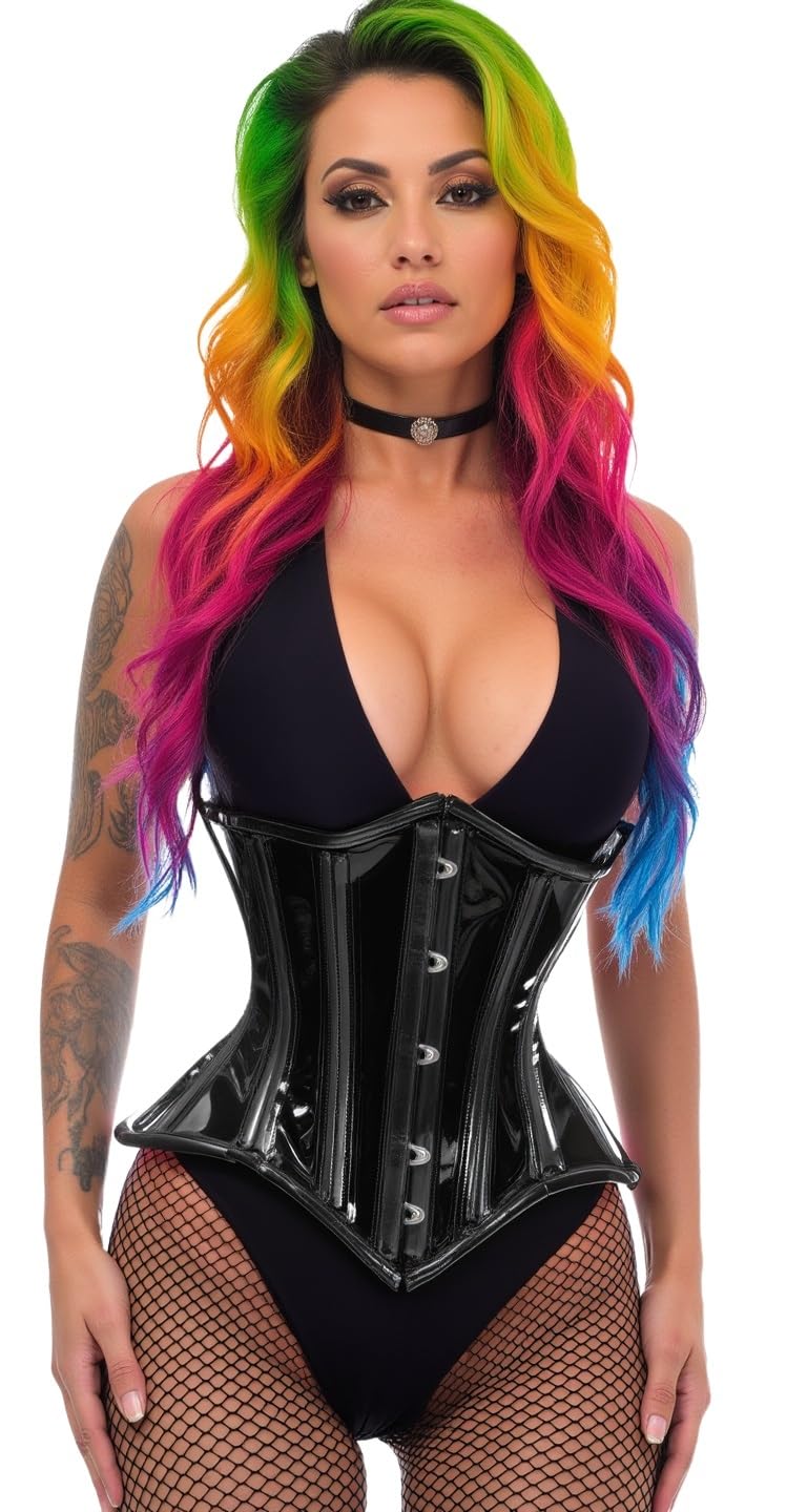 Lavish Red/Black Lace Mini Cincher Underbust Corset Waist Cincher Busk Closure