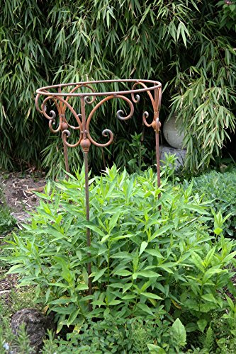 Staudenhalter 50cm Strauchhalter Staudenbinder rund Rankhilfe Stütze Pflanzen Metall Eisen Rost Deko