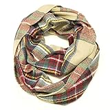 Wrapables Plaid Print Winter Infinity Scarf, Red and Green