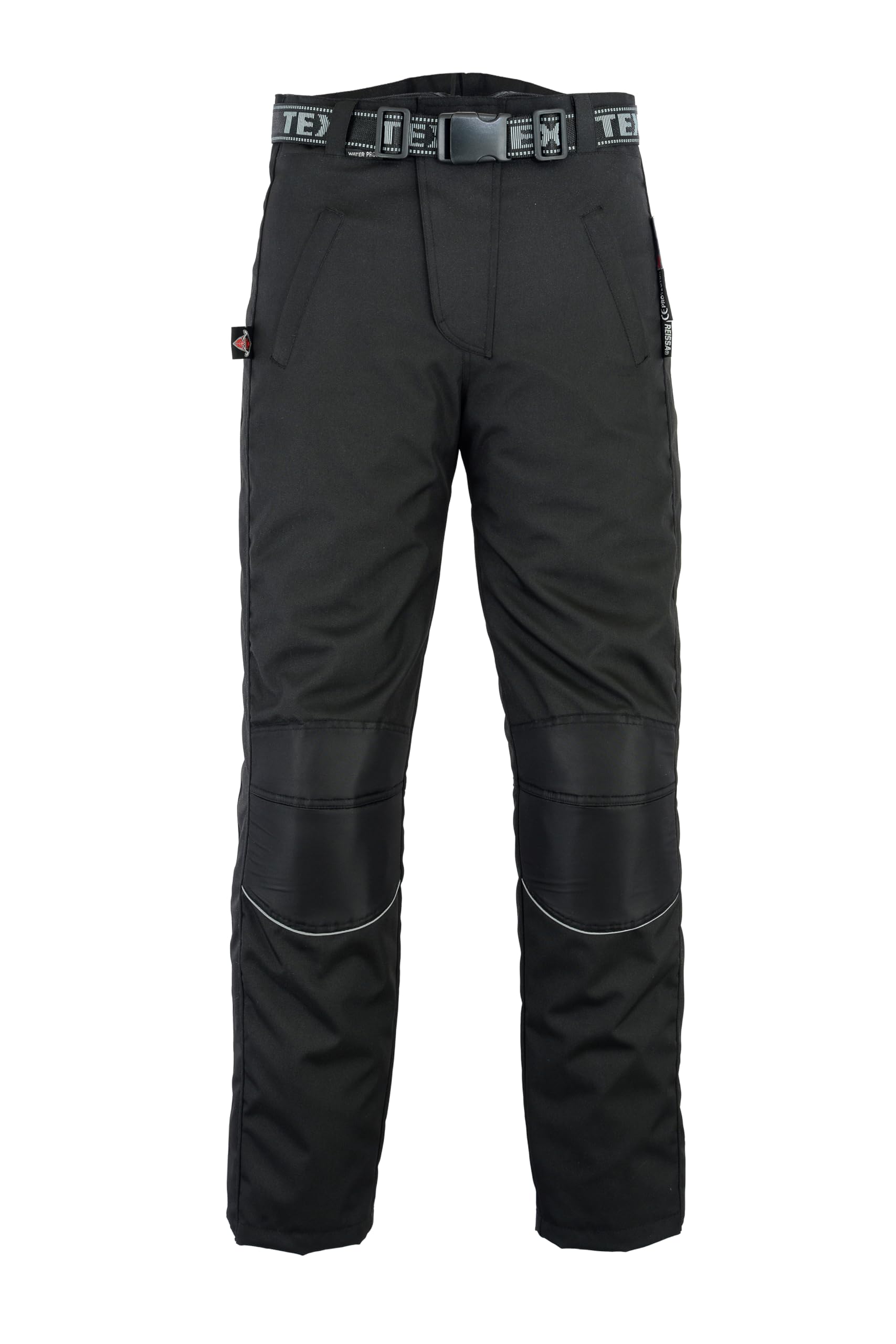 Texpeed Mens Motorcycle Waterproof Overtrousers Motorbike Moped Scooter Rain Biker Pants With Black CE Armour (EN 1621-1) 36W / 34L